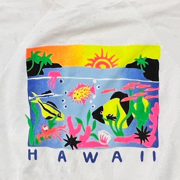 Vintage 1980s Hawaii Hawaiian Travel Vacation Tourism 80s Sweatshirt - Picture 3 of 4